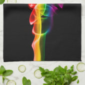 滑りやすいジョーの煙は鮮やかな虹色祝だ キッチンタオル (折り畳み)