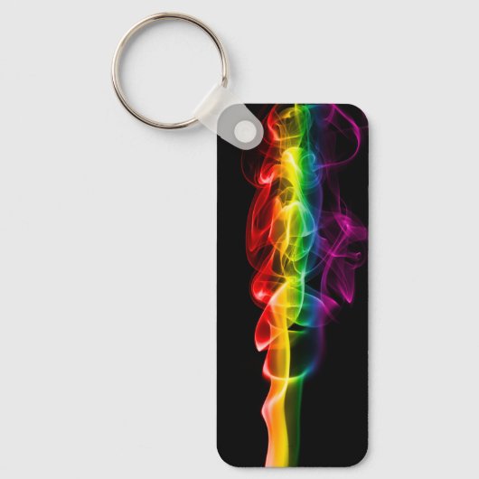 滑りやすいジョーの煙は鮮やかな虹色祝だ キーホルダー (正面)