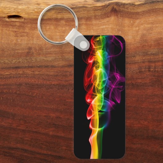 滑りやすいジョーの煙は鮮やかな虹色祝だ キーホルダー (正面)