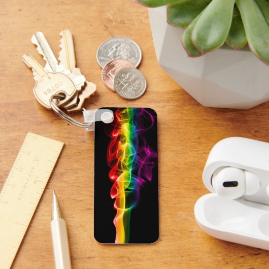 滑りやすいジョーの煙は鮮やかな虹色祝だ キーホルダー (デスク)