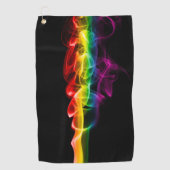 滑りやすいジョーの煙は鮮やかな虹色祝だ ゴルフタオル (正面)