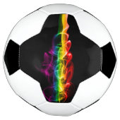滑りやすいジョーの煙は鮮やかな虹色祝だ サッカーボール (回転)