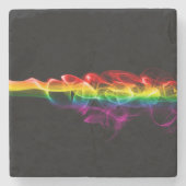 滑りやすいジョーの煙は鮮やかな虹色祝だ ストーンコースター (正面)