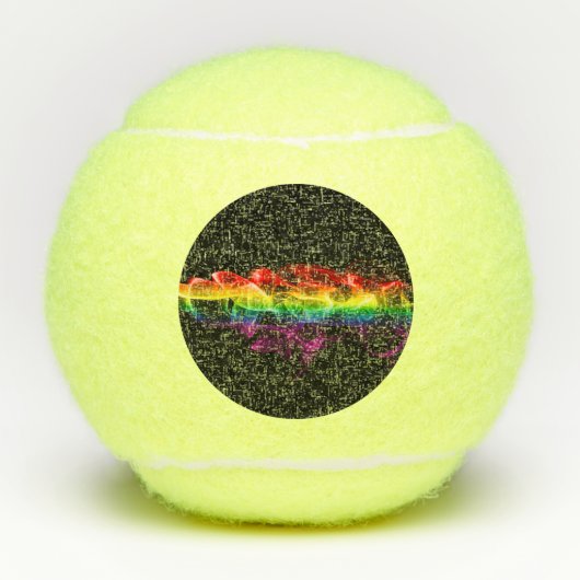 滑りやすいジョーの煙は鮮やかな虹色祝だ テニスボール (正面)