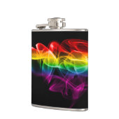 滑りやすいジョーの煙は鮮やかな虹色祝だ フラスク (左)