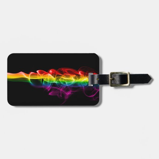 滑りやすいジョーの煙は鮮やかな虹色祝だ ラゲッジタグ (正面横)