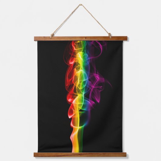 滑りやすいジョーの煙は鮮やかな虹色祝だ 吊り下げ型タペストリー (正面)