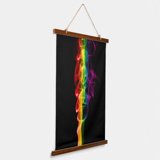 滑りやすいジョーの煙は鮮やかな虹色祝だ 吊り下げ型タペストリー (傾斜あり)