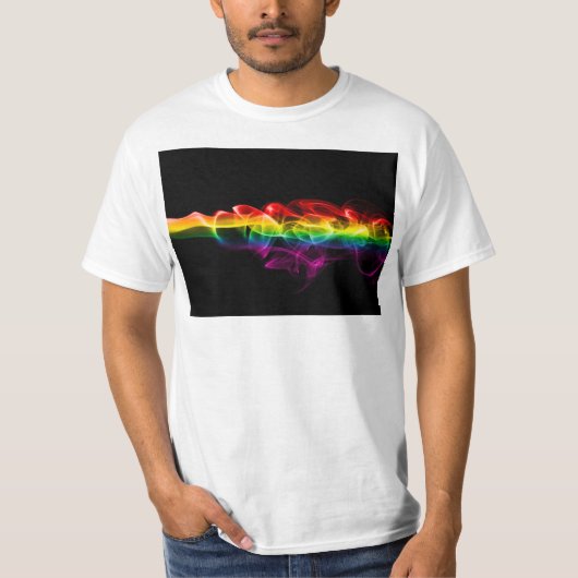 滑りやすいジョーの煙は鮮やかな虹色祝だ Tシャツ (正面)