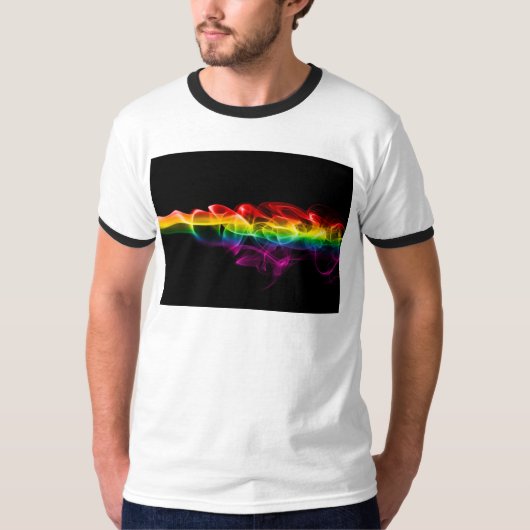 滑りやすいジョーの煙は鮮やかな虹色祝だ Tシャツ (正面)