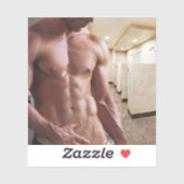 滑りやすいジョーの男の六パックのシャツなしのセクシーな筋肉 シール (シート)