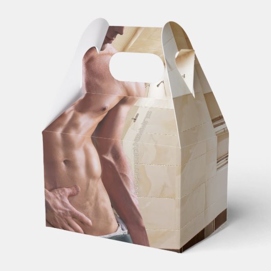 滑りやすいジョーの男の六パックのシャツなしのセクシーな筋肉 フェイバーボックス (正面サイド)