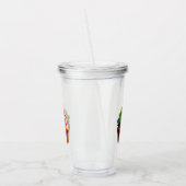 滑りやすいジョーの眩しい虹のカップケーキが渦巻いた アクリルタンブラー (左)