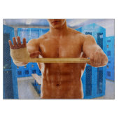 滑りやすいジョーの筋肉質な男のシルクのない胸6パック カッティングボード (正面)