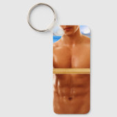 滑りやすいジョーの筋肉質な男のシルクのない胸6パック キーホルダー (正面)