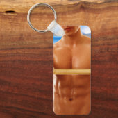 滑りやすいジョーの筋肉質な男のシルクのない胸6パック キーホルダー (正面)