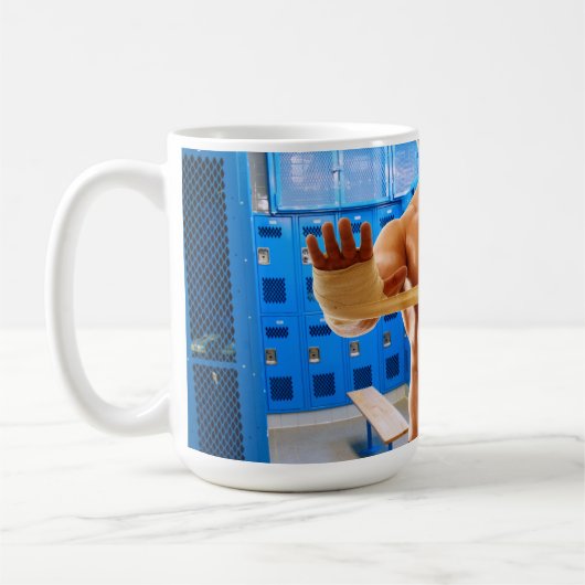 滑りやすいジョーの筋肉質な男のシルクのない胸6パック コーヒーマグカップ (左)