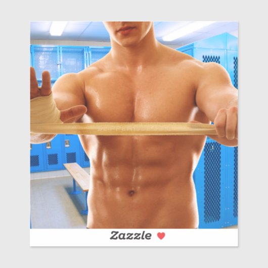 滑りやすいジョーの筋肉質な男のシルクのない胸6パック シール (シート)