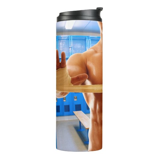 滑りやすいジョーの筋肉質な男のシルクのない胸6パック タンブラー (回転左)