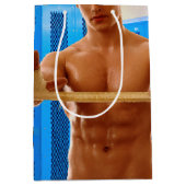 滑りやすいジョーの筋肉質な男のシルクのない胸6パック ミディアムペーパーバッグ (正面)