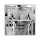 滑りやすいジョーの筋肉質な男のシルクのない胸6パック ラバースタンプ (インプリント)