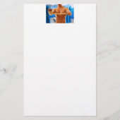 滑りやすいジョーの筋肉質な男のシルクのない胸6パック 便箋 (正面)