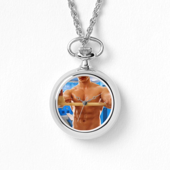 滑りやすいジョーの筋肉質な男のシルクのない胸6パック 腕時計 (正面)