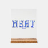 滑りやすいジョーの肉鮮やかの大きなはっきりした青い文字 アクリルサイン (正面)