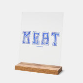 滑りやすいジョーの肉鮮やかの大きなはっきりした青い文字 アクリルサイン (傾斜)