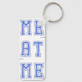 滑りやすいジョーの肉鮮やかの大きなはっきりした青い文字 キーホルダー (裏面)