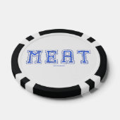 滑りやすいジョーの肉鮮やかの大きなはっきりした青い文字 ポーカーチップ (シングル)