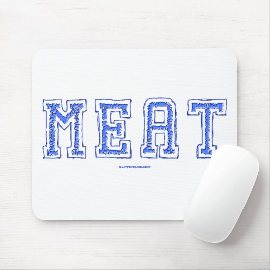 滑りやすいジョーの肉鮮やかの大きなはっきりした青い文字 マウスパッド (マウス)