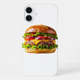 滑りやすいジョーの食欲をそそるチーズバーガーのサクサクしたバ iPhone 16 PLUSケース