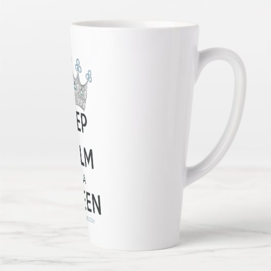 滑りやすいジョー保の穏やかな女王王室の王冠の宝石 カフェラテマグ (右)