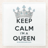 滑りやすいジョー保の穏やかな女王王室の王冠の宝石 ガラスコースター (正面)