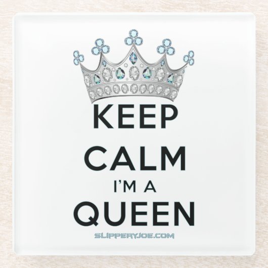 滑りやすいジョー保の穏やかな女王王室の王冠の宝石 ガラスコースター (正面)