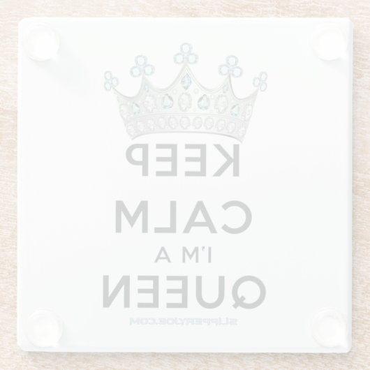 滑りやすいジョー保の穏やかな女王王室の王冠の宝石 ガラスコースター (裏面)