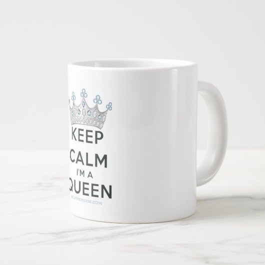 滑りやすいジョー保の穏やかな女王王室の王冠の宝石 ジャンボコーヒーマグカップ (正面右)