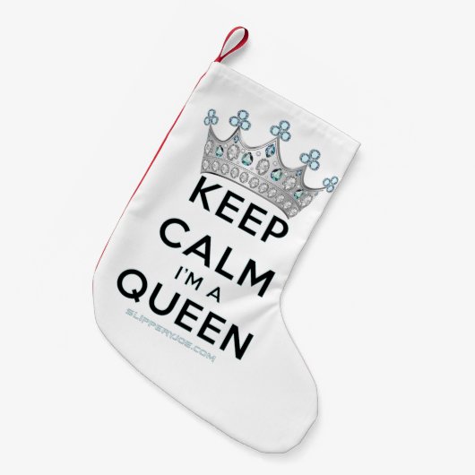 滑りやすいジョー保の穏やかな女王王室の王冠の宝石 スモールクリスマスストッキング (正面 (吊り時))