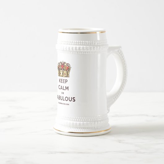 滑りやすいジョー保の穏やかな素晴らしい王冠 ビールジョッキ (正面右)