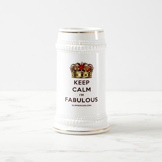 滑りやすいジョー保の穏やかな素晴らしい王冠 ビールジョッキ (中央)