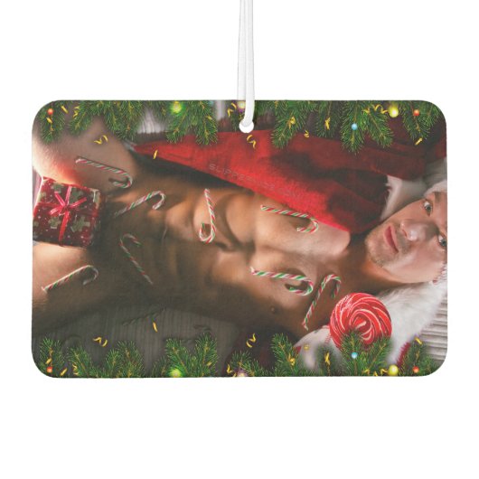 滑りやすいジョー男性の胸6パック胃むき出しの胴体 カーエアーフレッシュナー (正面)