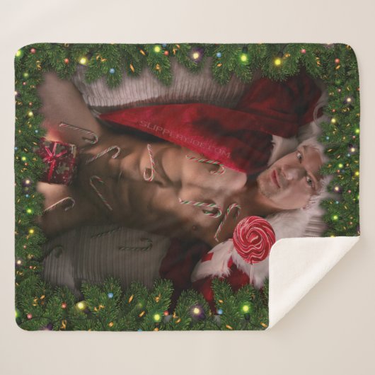 滑りやすいジョー男性の胸6パック胃むき出しの胴体 シェルパブランケット (正面(横))