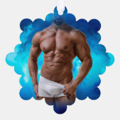 滑りやすいジョー芸術的のマ男らしン・ゲイプライドのGIF オーナメントカード (裏面)