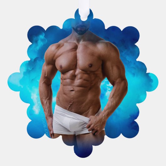 滑りやすいジョー芸術的のマ男らしン・ゲイプライドのGIF オーナメントカード (裏面)