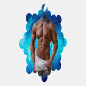 滑りやすいジョー芸術的のマ男らしン・ゲイプライドのGIF オーナメントカード (右)