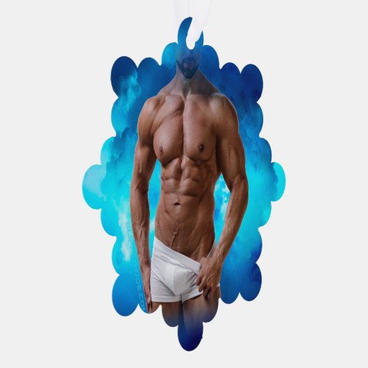 滑りやすいジョー芸術的のマ男らしン・ゲイプライドのGIF オーナメントカード (右)