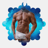 滑りやすいジョー芸術的のマ男らしン・ゲイプライドのGIF オーナメントカード (正面)