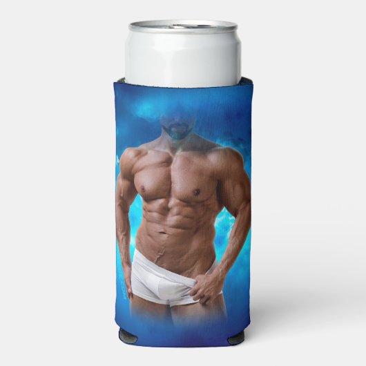 滑りやすいジョー芸術的のマ男らしン・ゲイプライドのGIF スリム缶クーラー (Seltzer正面)