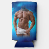 滑りやすいジョー芸術的のマ男らしン・ゲイプライドのGIF スリム缶クーラー (裏面)